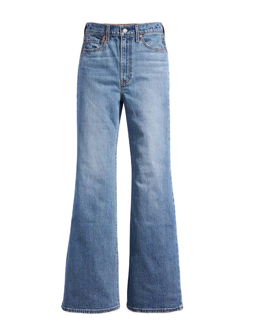 Pantalón vaquero Levi´s Ribcage bells azul acampanado mujer