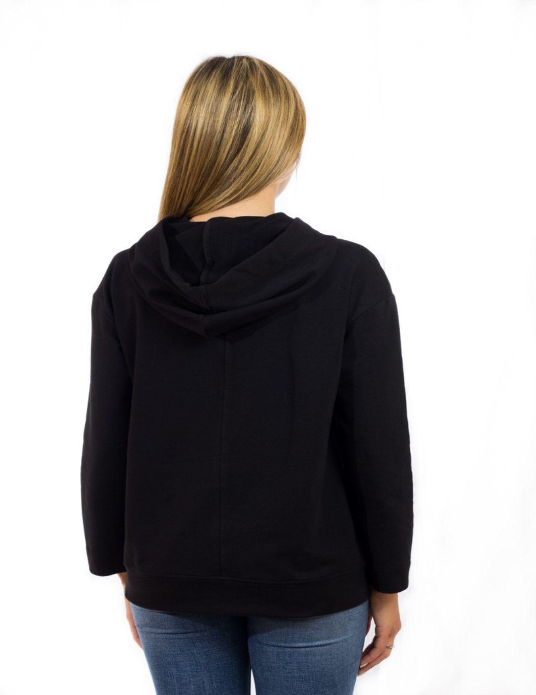 SUDADERA BASICOS TACHUELAS NEGRA-W