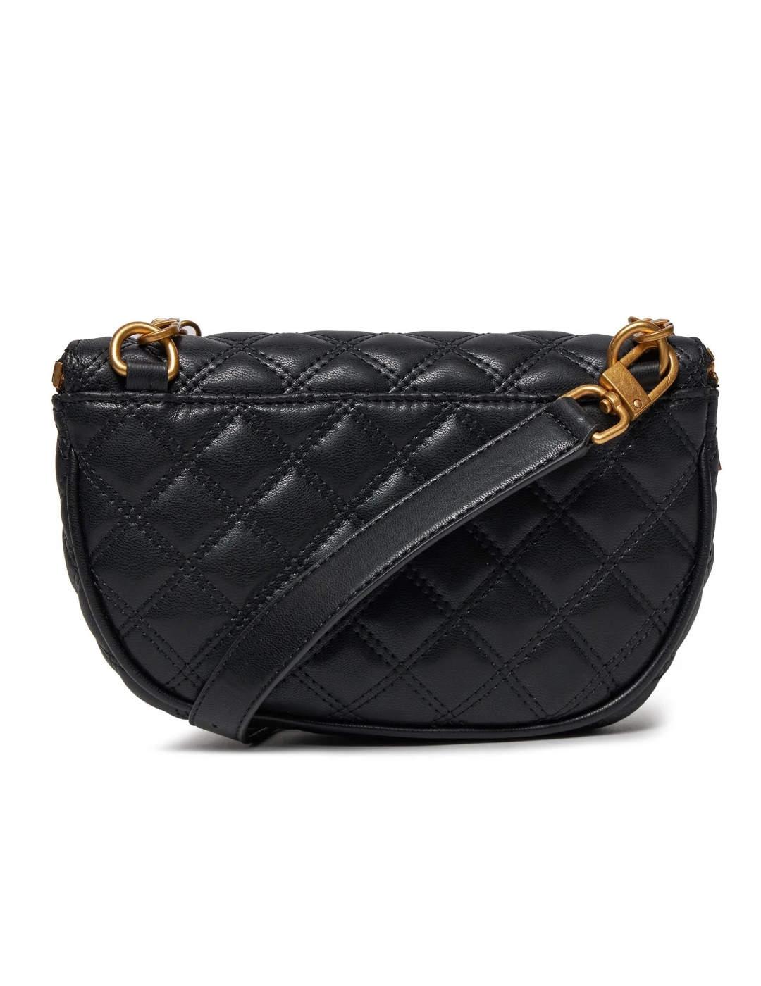 Bolso tipo riñonera Guess Giully negro con cadena para mujer