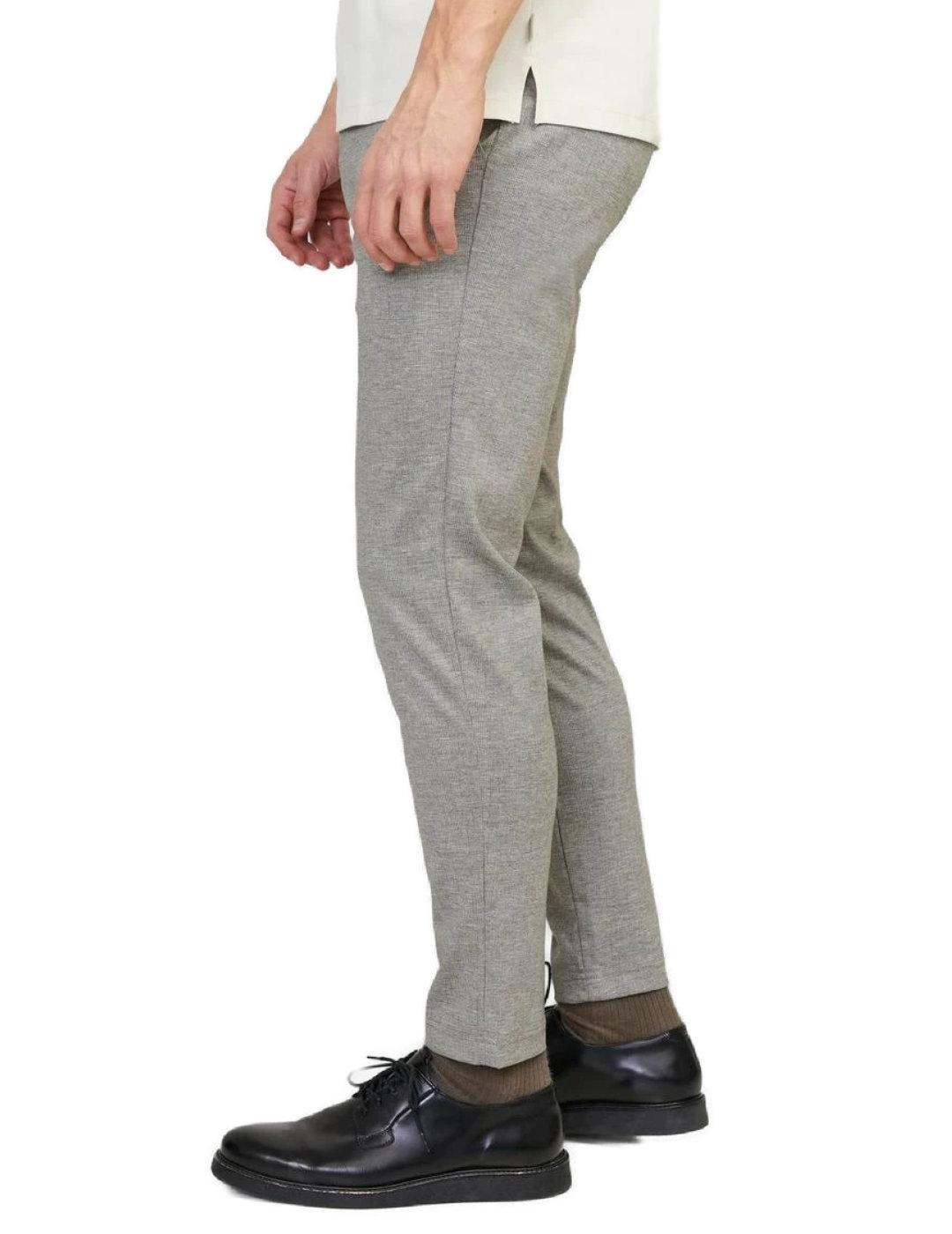 Pantalón chino Jack&Jones Marco cuadros gris Slim de hombre
