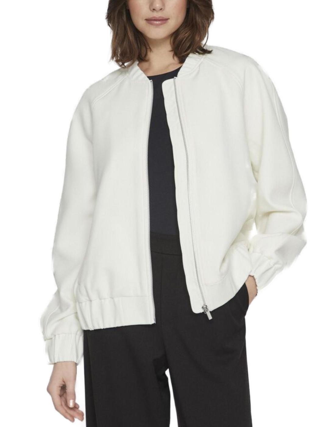 Chaqueta bomber Vila Lyra blanco cremallera holgado de mujer