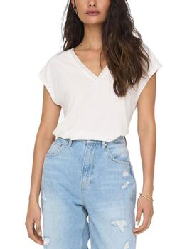 Camiseta Only Free blanca de mujer-/df01