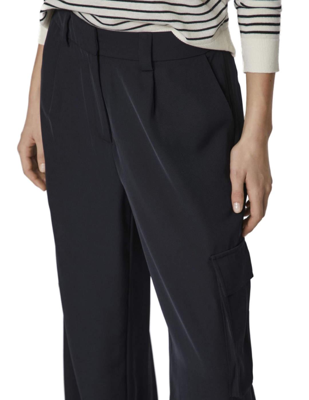 Pantalón cargo Vila Winnie negro Wide leg  para mujer