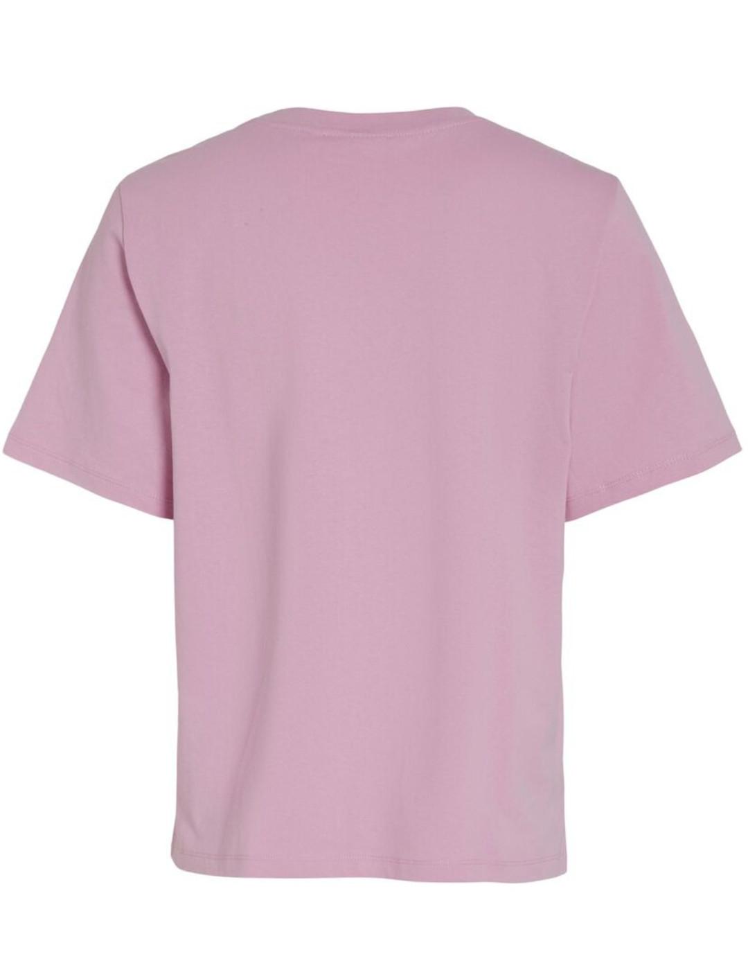Camiseta Vila Darlene lila Regular manga corta para mujer