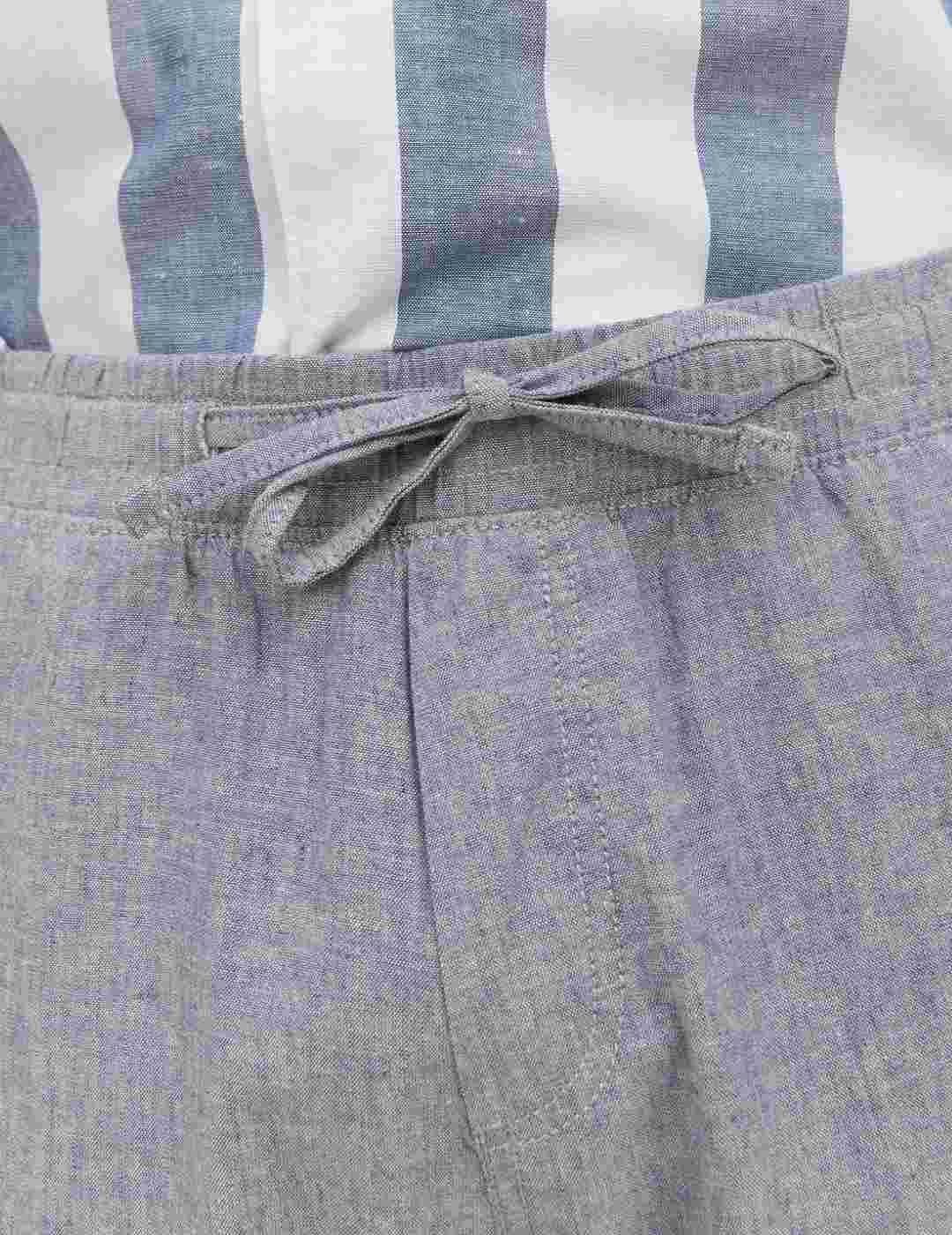 Pantalón Jack&Jones de lino cintura elástica azul de hombre