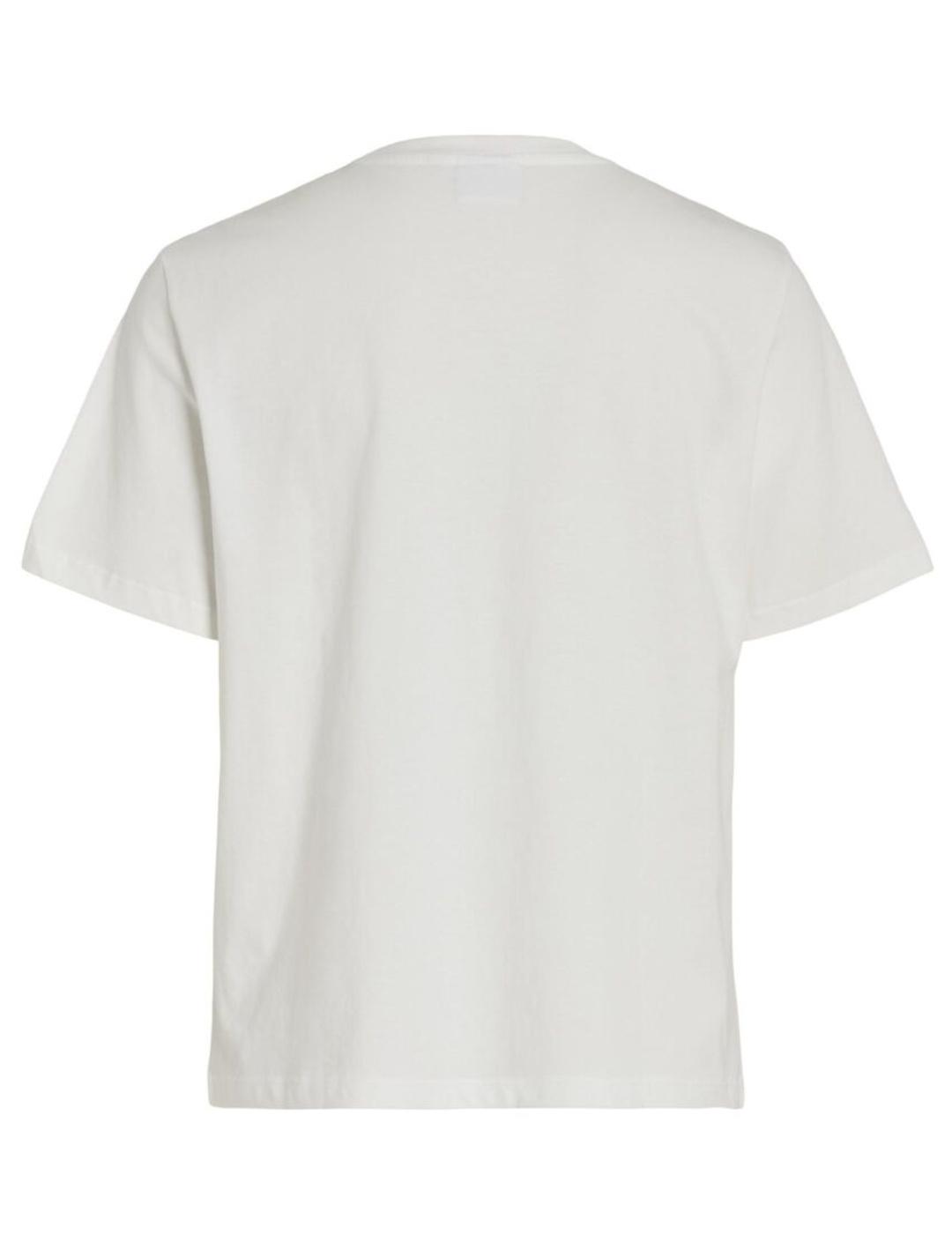 Camisetas Vila Sybil blanco holgada manga corta para mujer