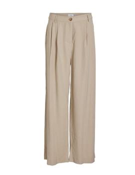 Pantalón Vila Winnie beige de vestir wide para mujer