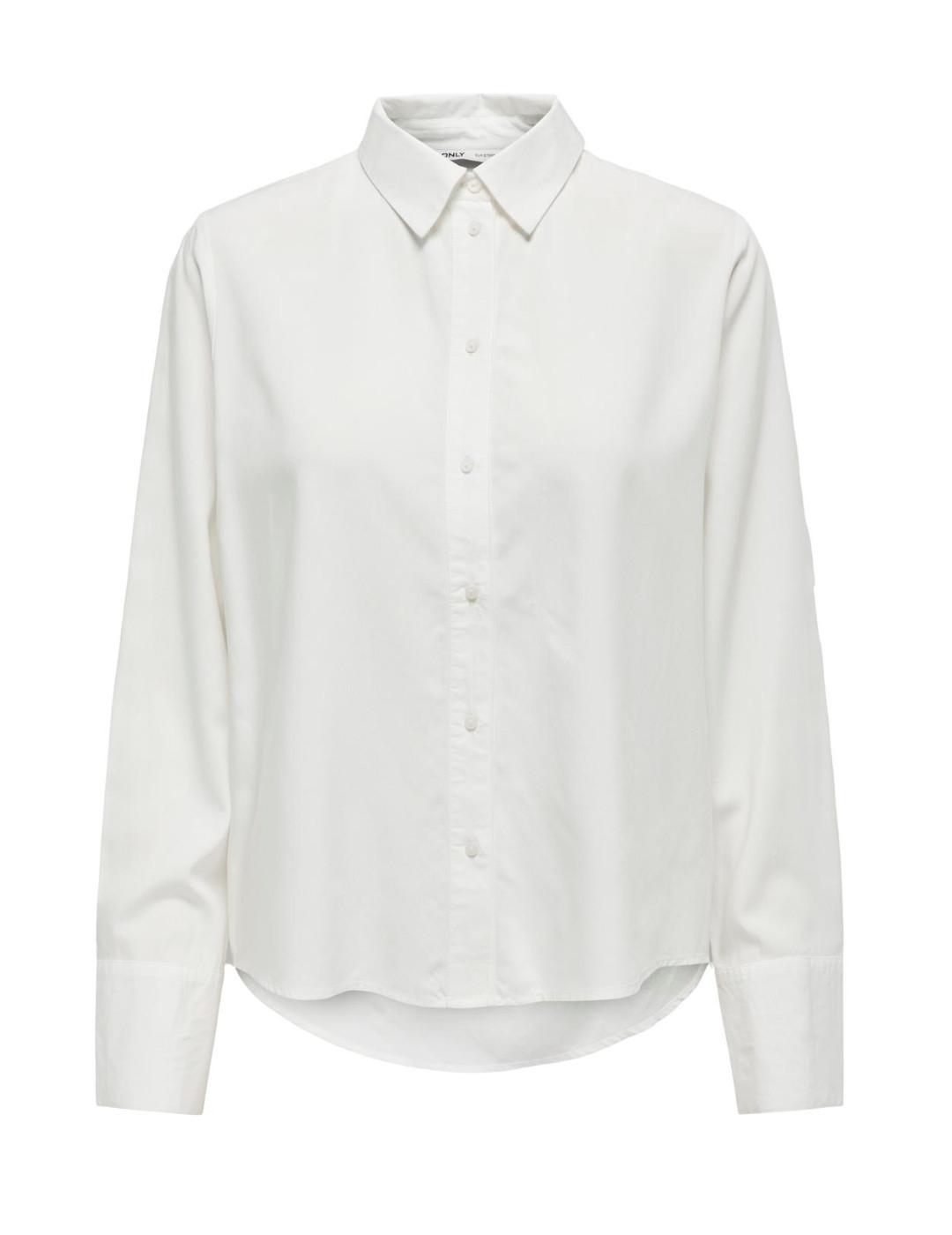 Camisa Only Berit blanca tejido fluido de mujer