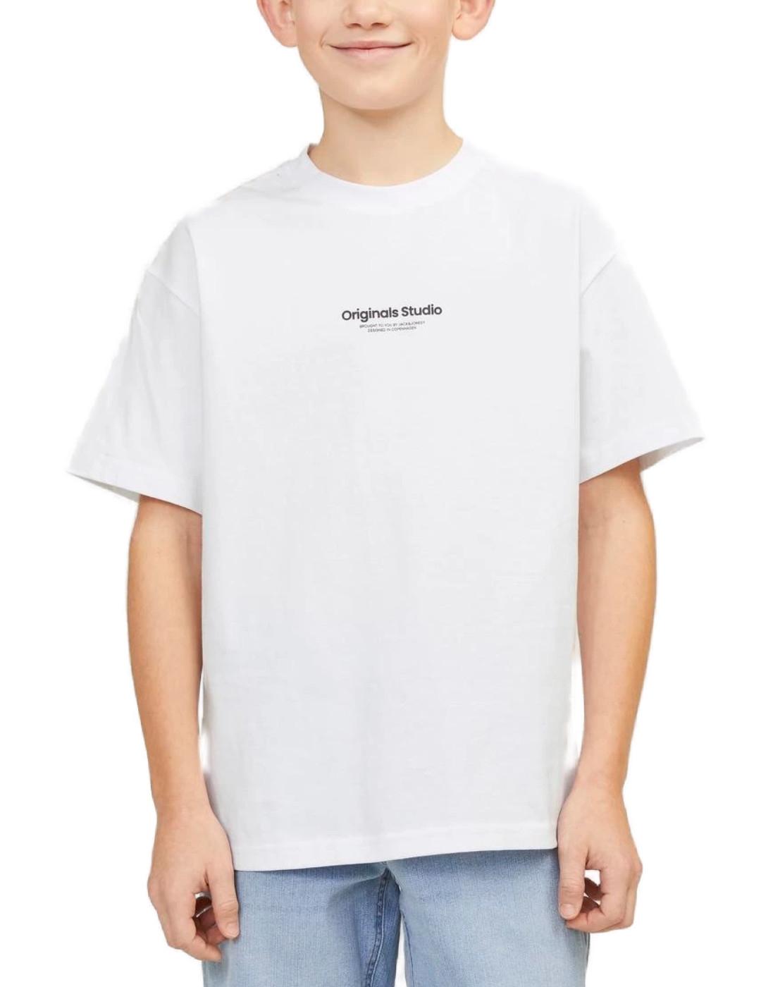 Camiseta Jack&Jones Junior blanca manga corta de niño