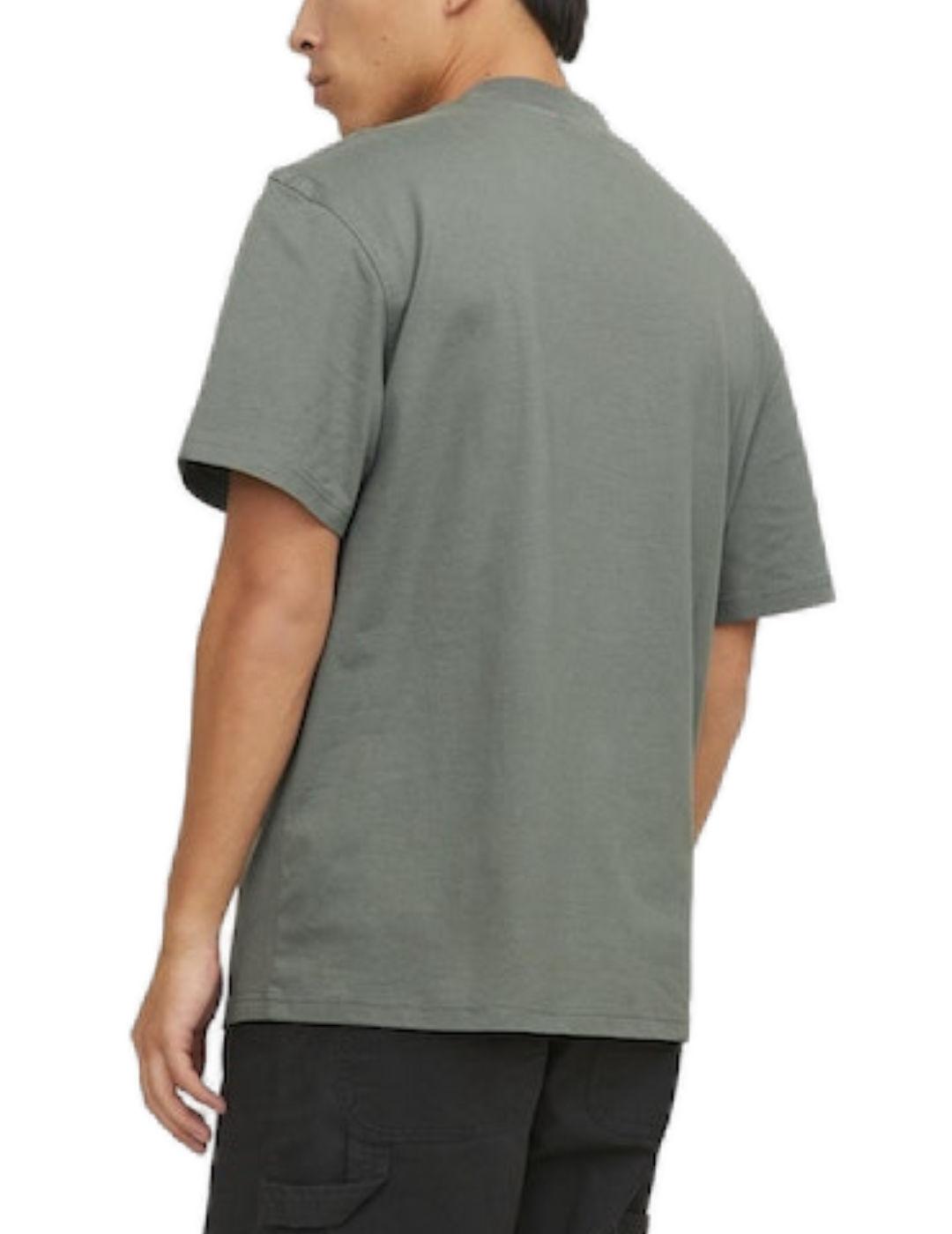 Camiseta básica Jack&Jones Clean verde manga corta de hombre