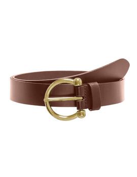 Cinturón Only Lida camel de piel hebilla circular para mujer