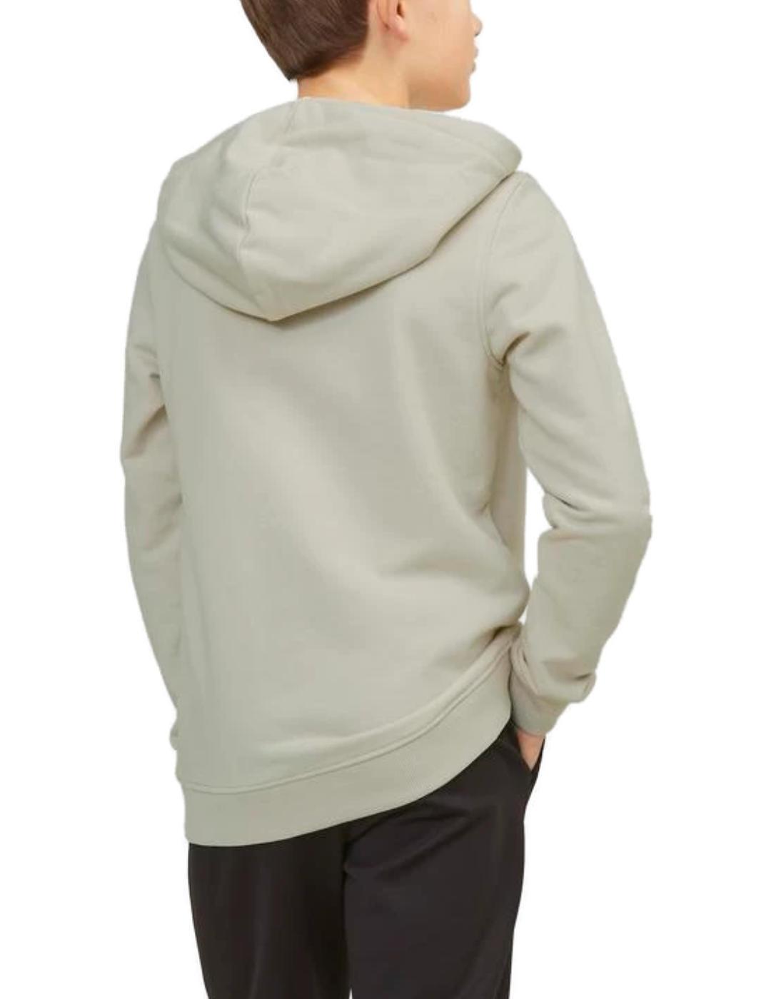 Sudadera Jack&Jones Zuri beige con capucha para hombre