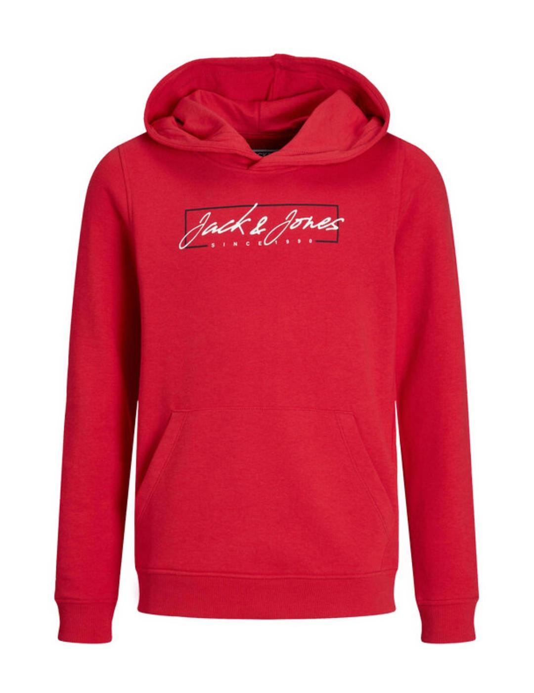 Sudadera Jack&Jones Zuri roja con capucha para hombre