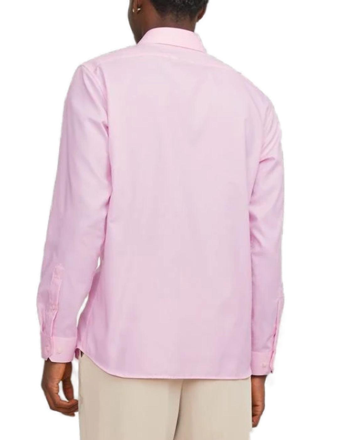 Camisa Jack&Jones Parker rosa cuello italiano Slim de hombre