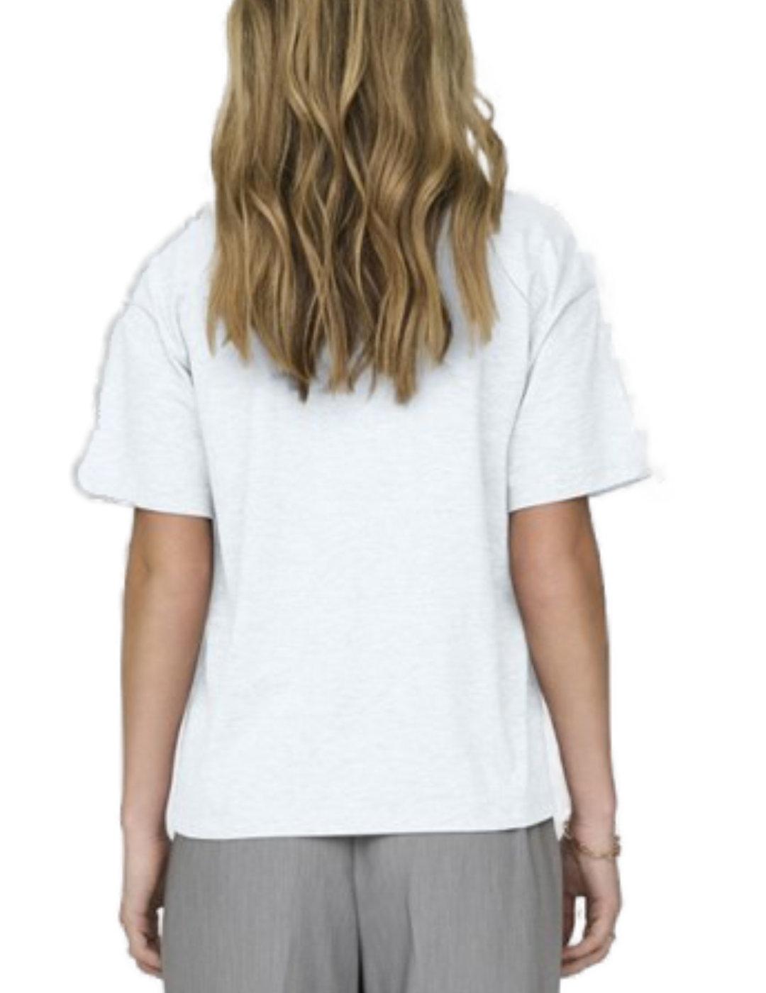 Camiseta Only Laura blanco holgada manga corta para mujer