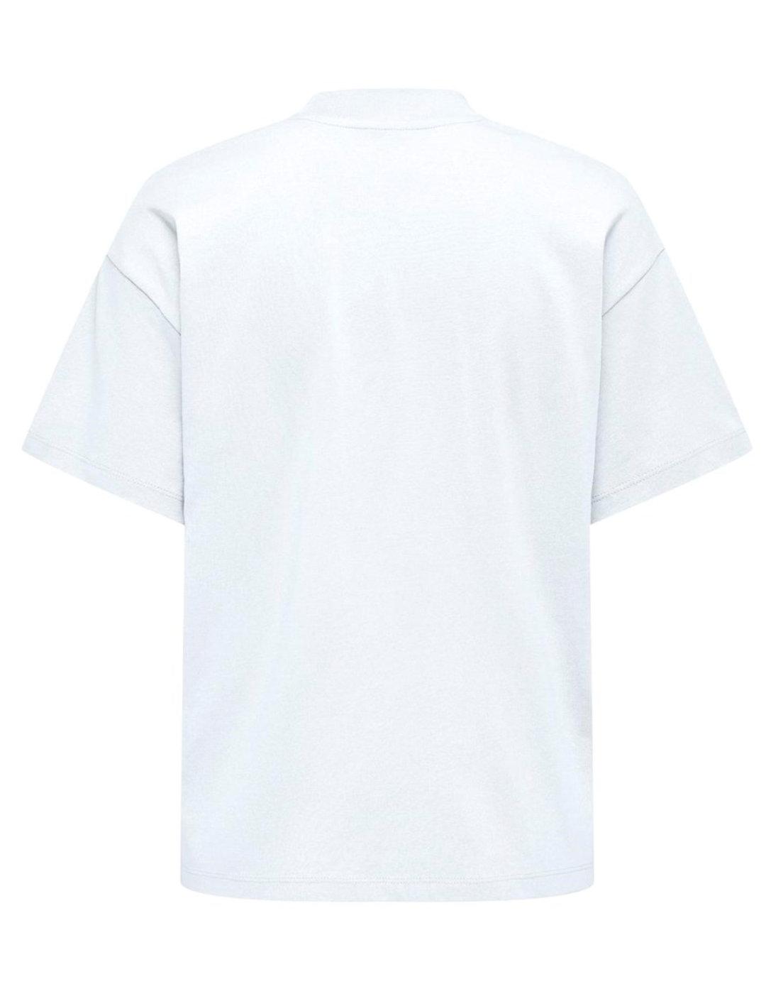 Camiseta Only Laura blanco holgada manga corta para mujer