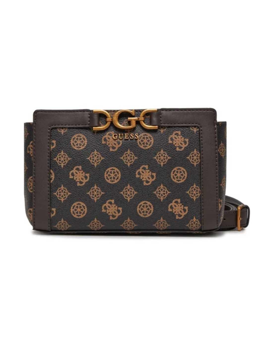 Bolso Guess Dagan mini marrón logo ajustable para mujer
