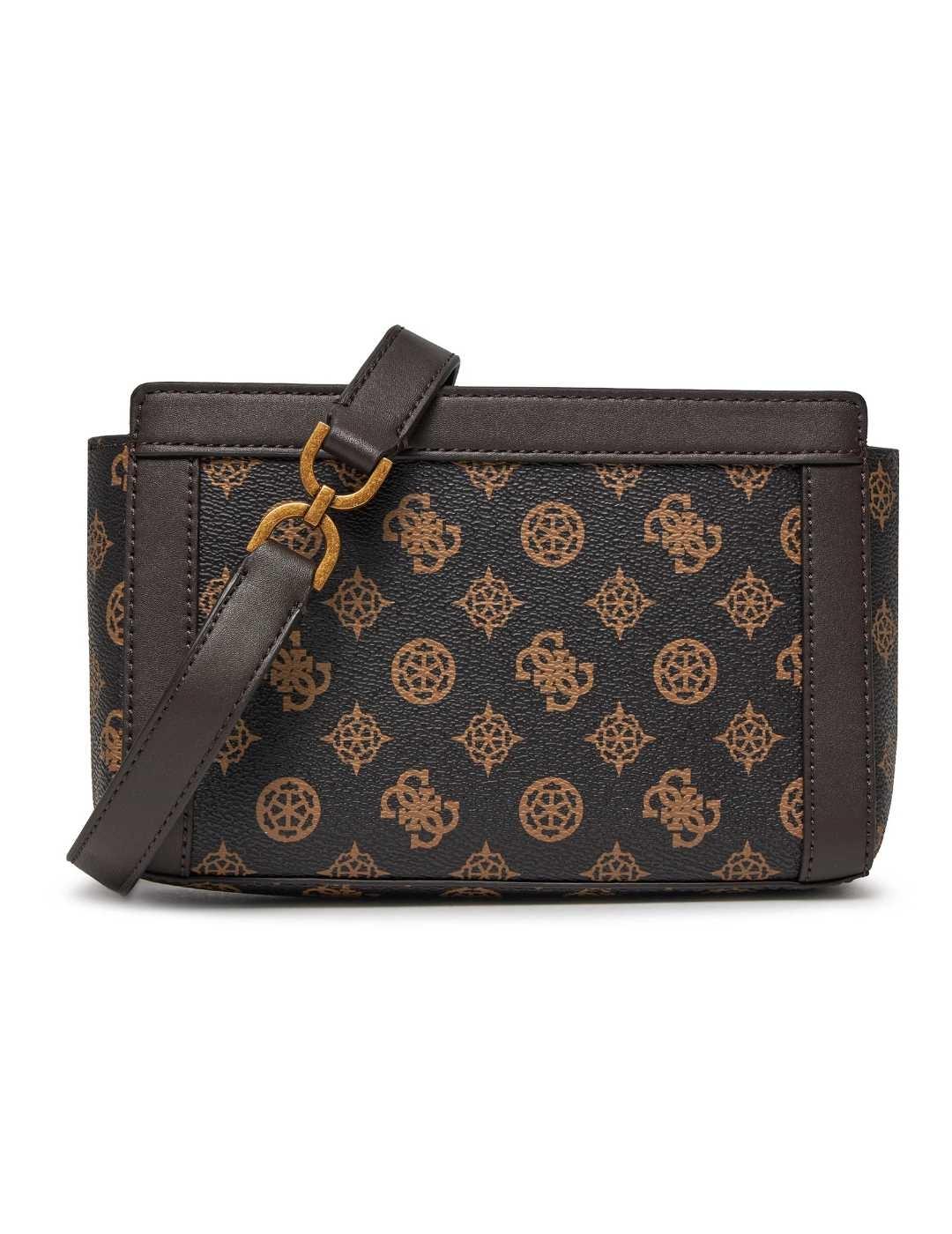 Bolso Guess Dagan mini marrón logo ajustable para mujer