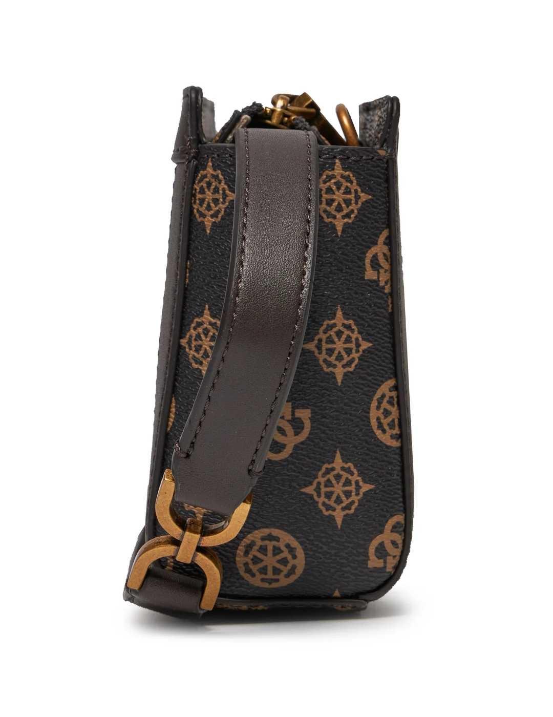 Bolso Guess Dagan mini marrón logo ajustable para mujer
