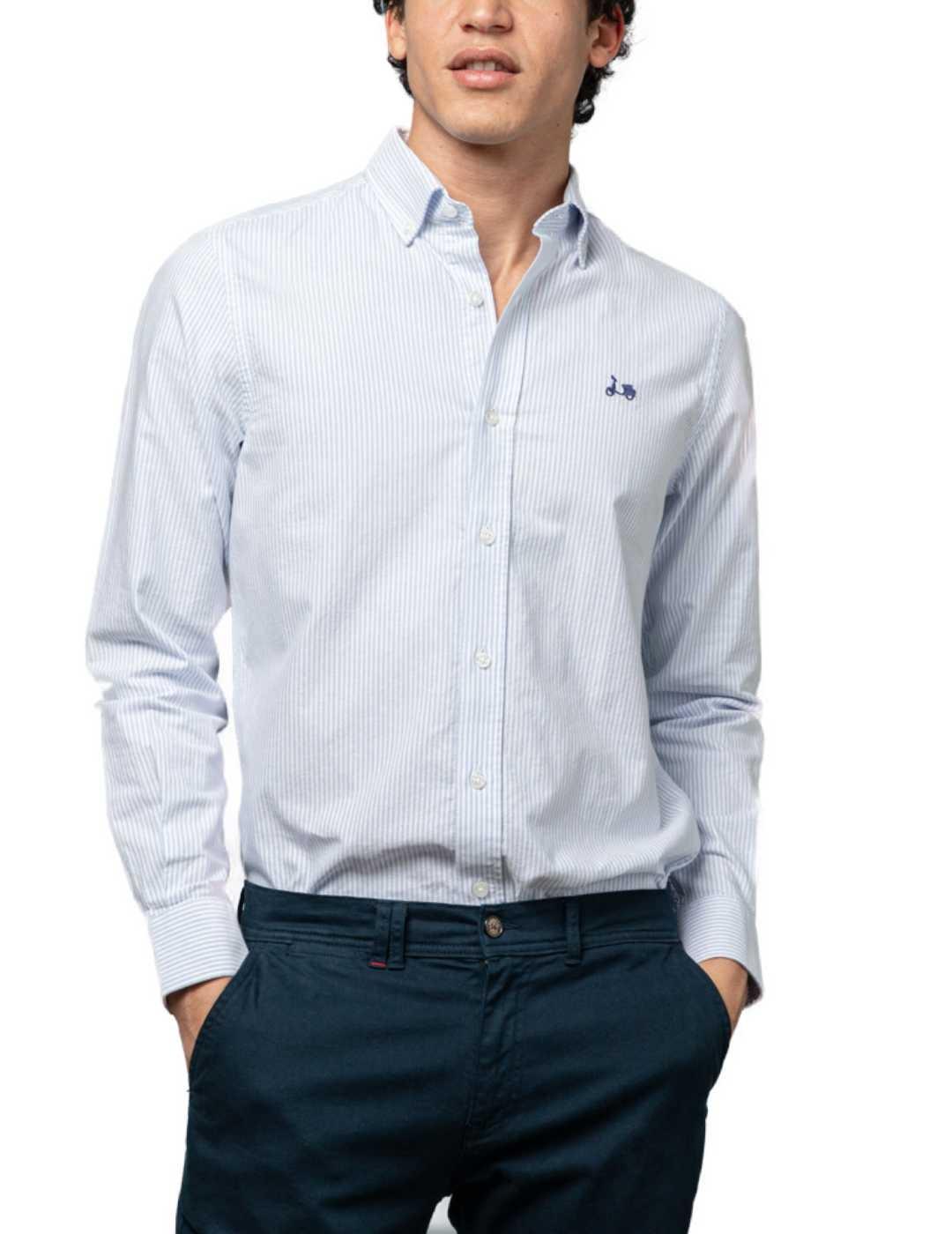 Camisa Scotta oxford stripes azul Regular fit de hombre