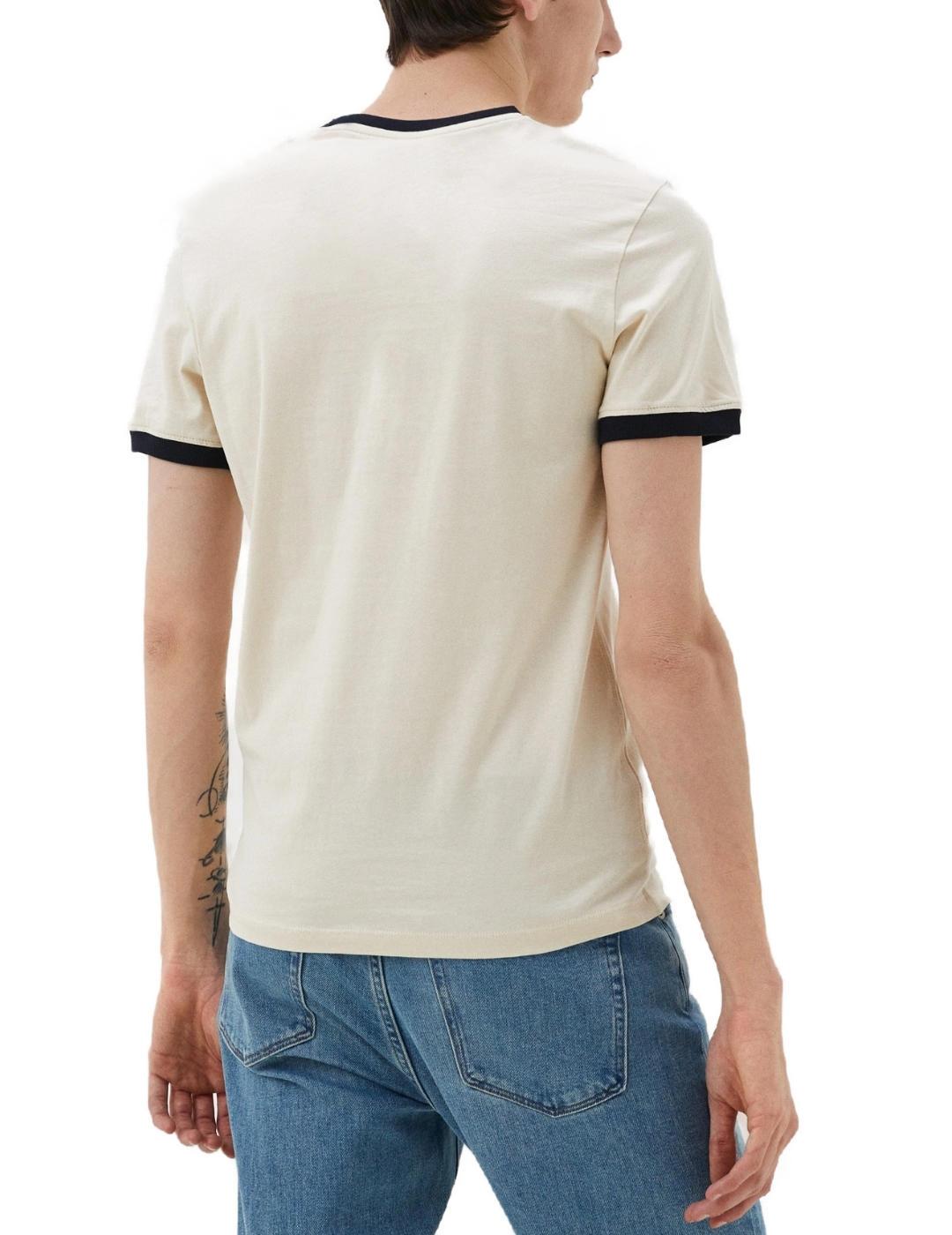 Camiseta Guess Chest beige manga corta para hombre