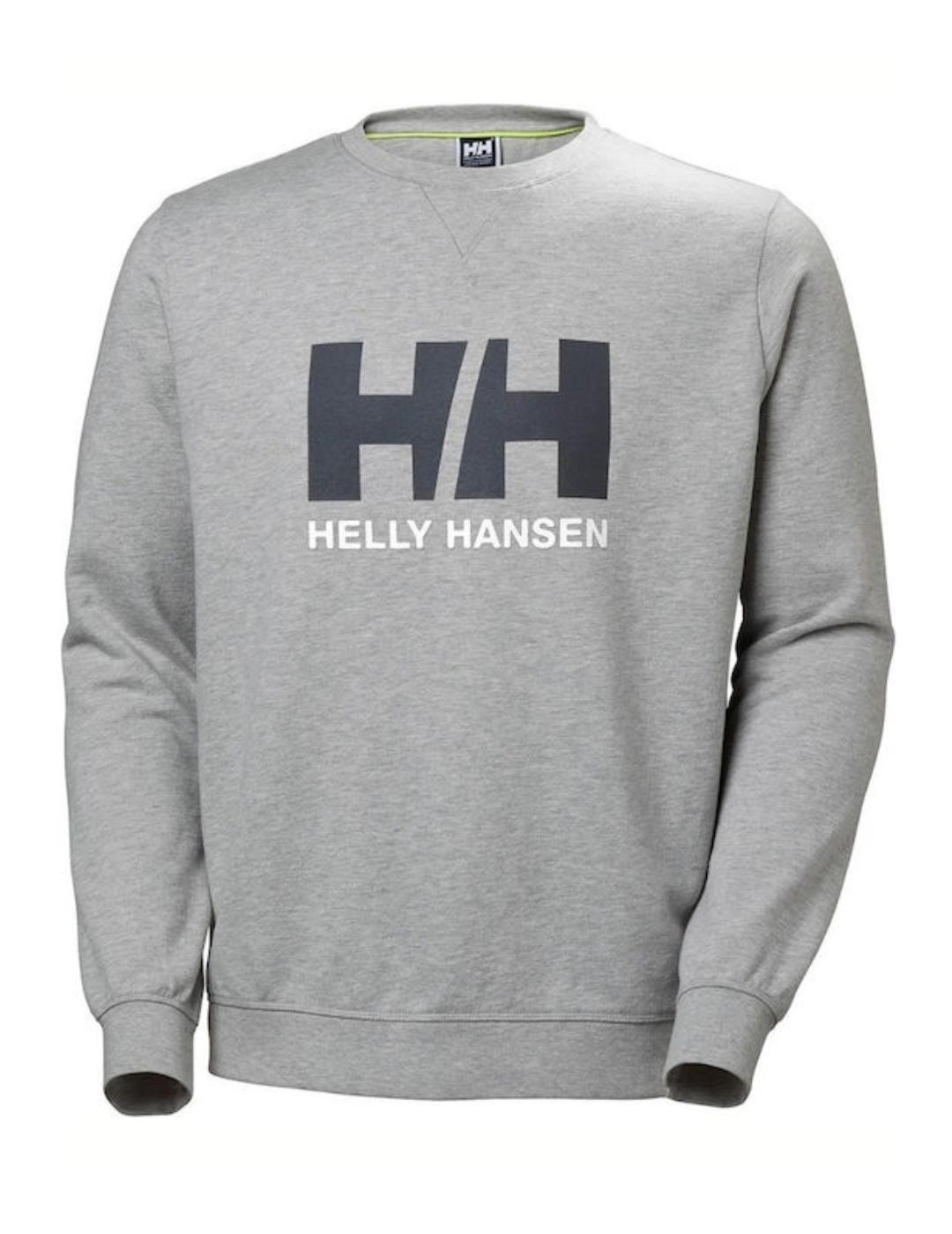 Sudadera Helly Hansen gris con logo sin capucha para hombre