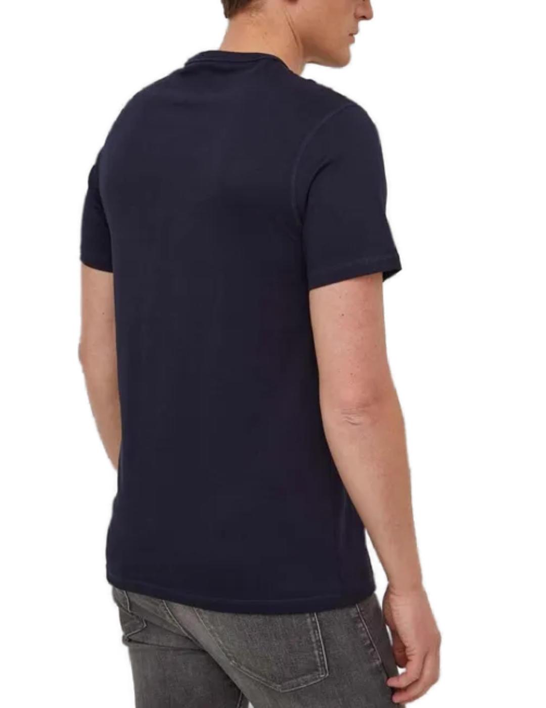 Camiseta Guess Patch azul marino manga corta para hombre