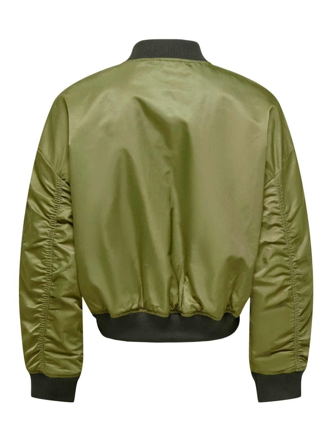 Cazadora bomber cropped Only Svea verde Regular para mujer