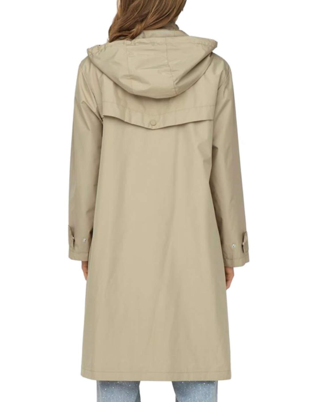 Parka Only Laugusta beige tipo gabardina con capucha mujer