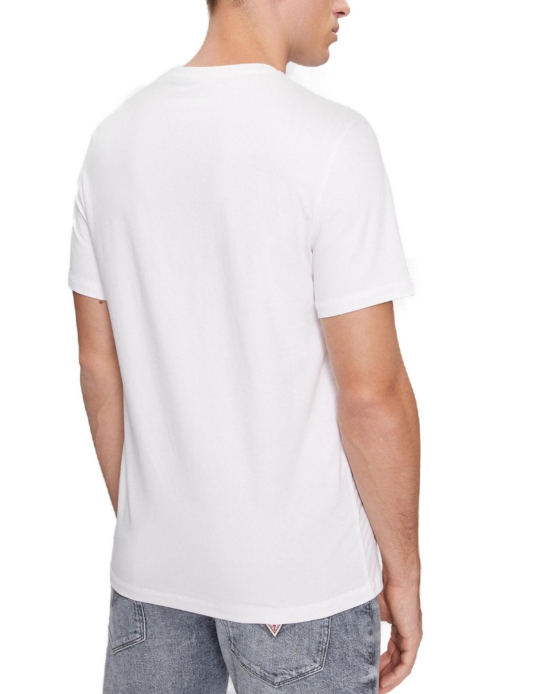 Camiseta Guess Triangle blanco manga corta para hombre