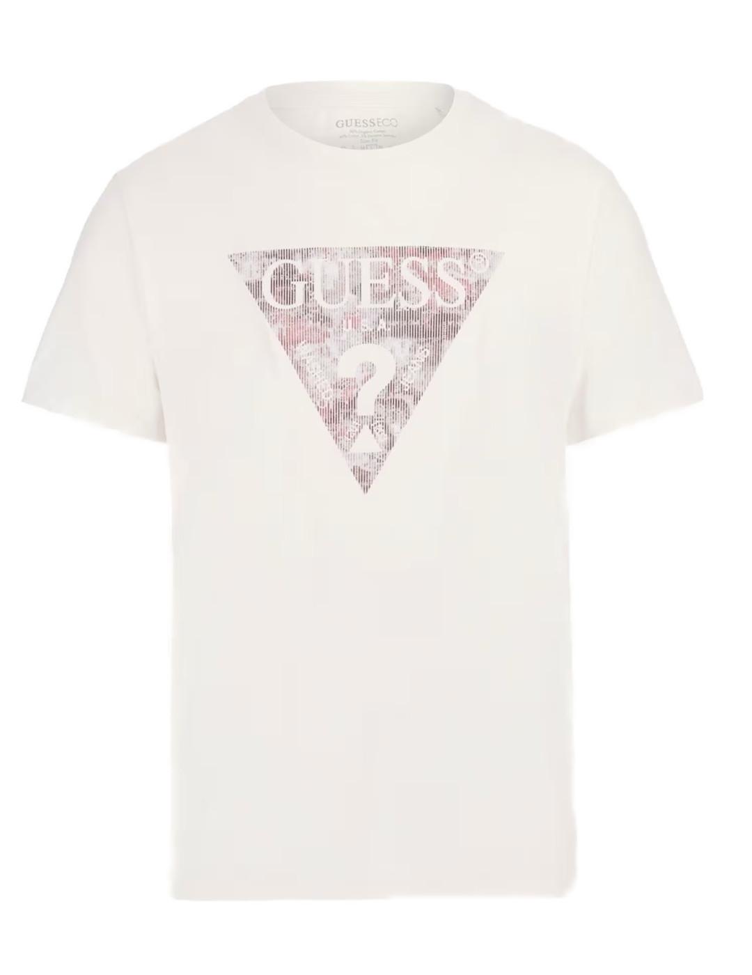Camiseta Guess Triangle blanco manga corta para hombre