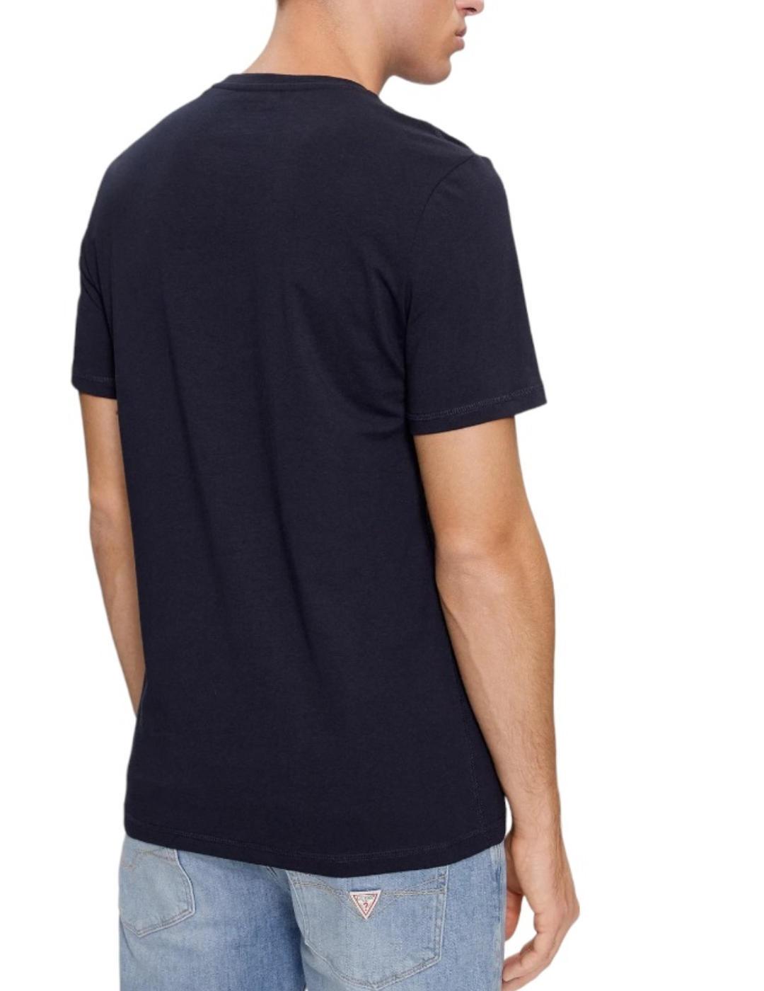 Camiseta Guess Triangle azul marino manga corta para hombre