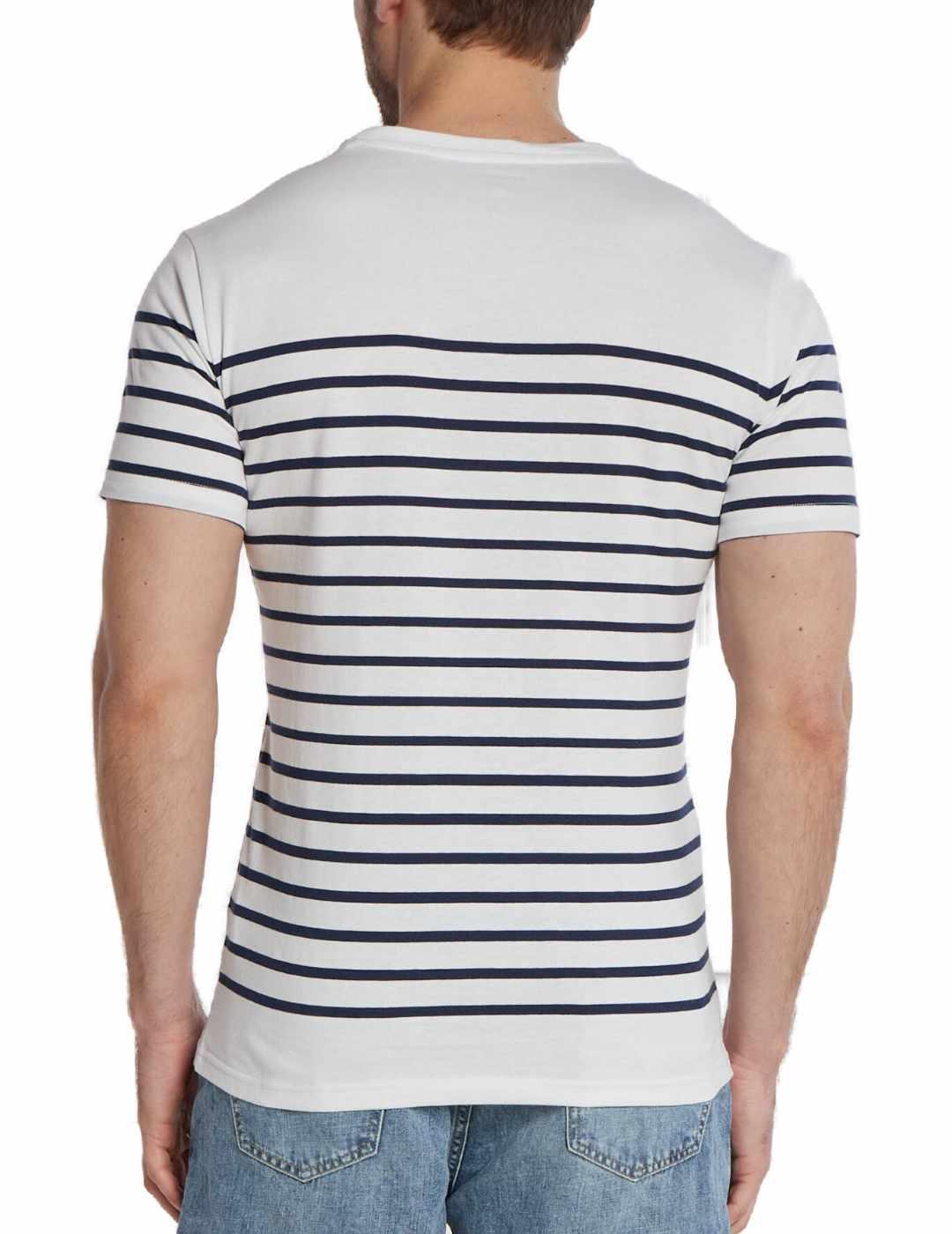 Camiseta Guess Striped raya azul manga corta para hombre