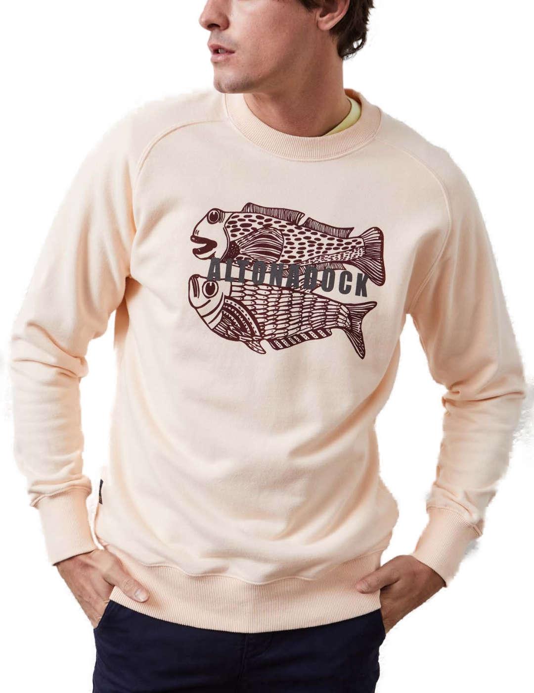 Sudadera Altonadock nude con pescados sin capucha de hombre