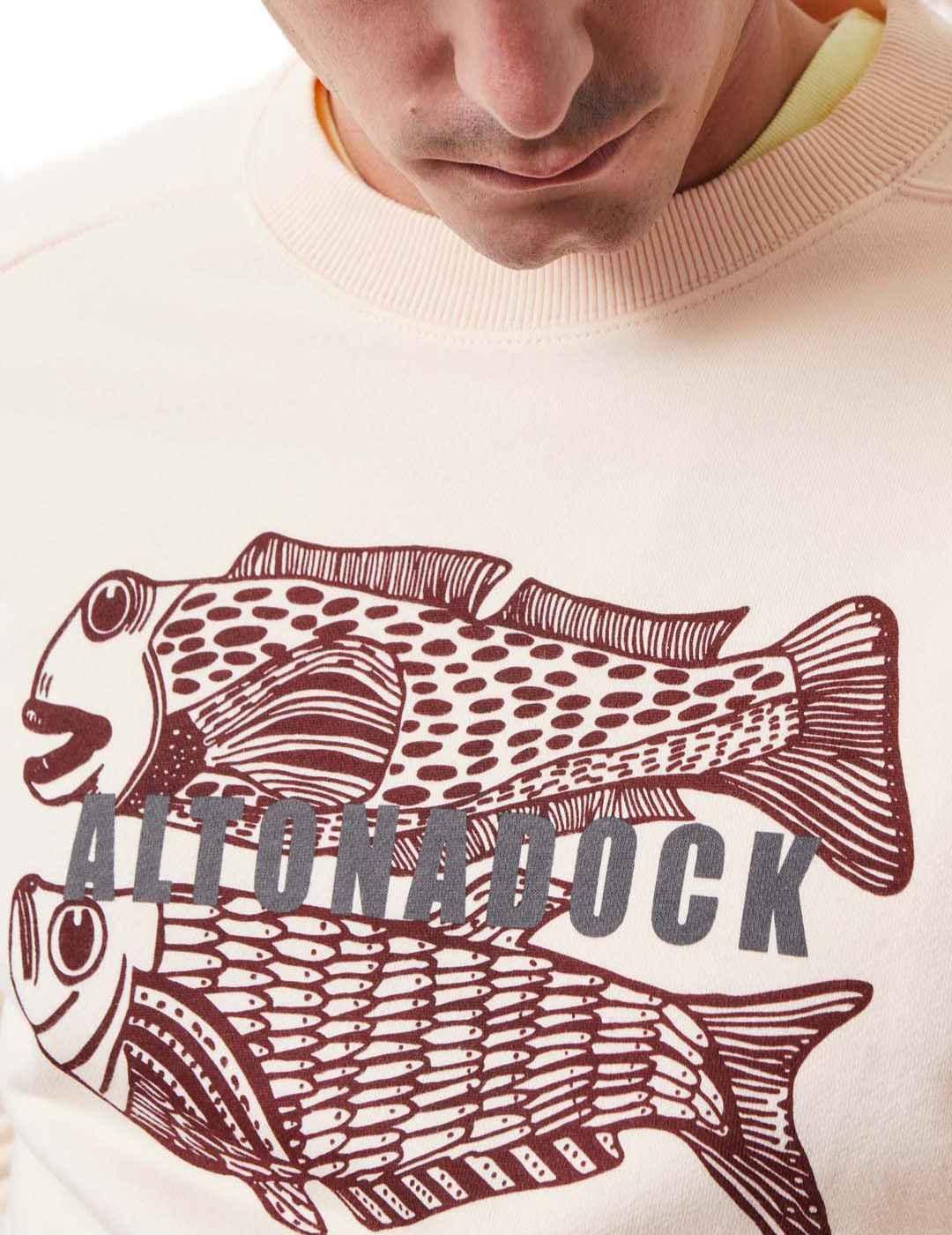 Sudadera Altonadock nude con pescados sin capucha de hombre