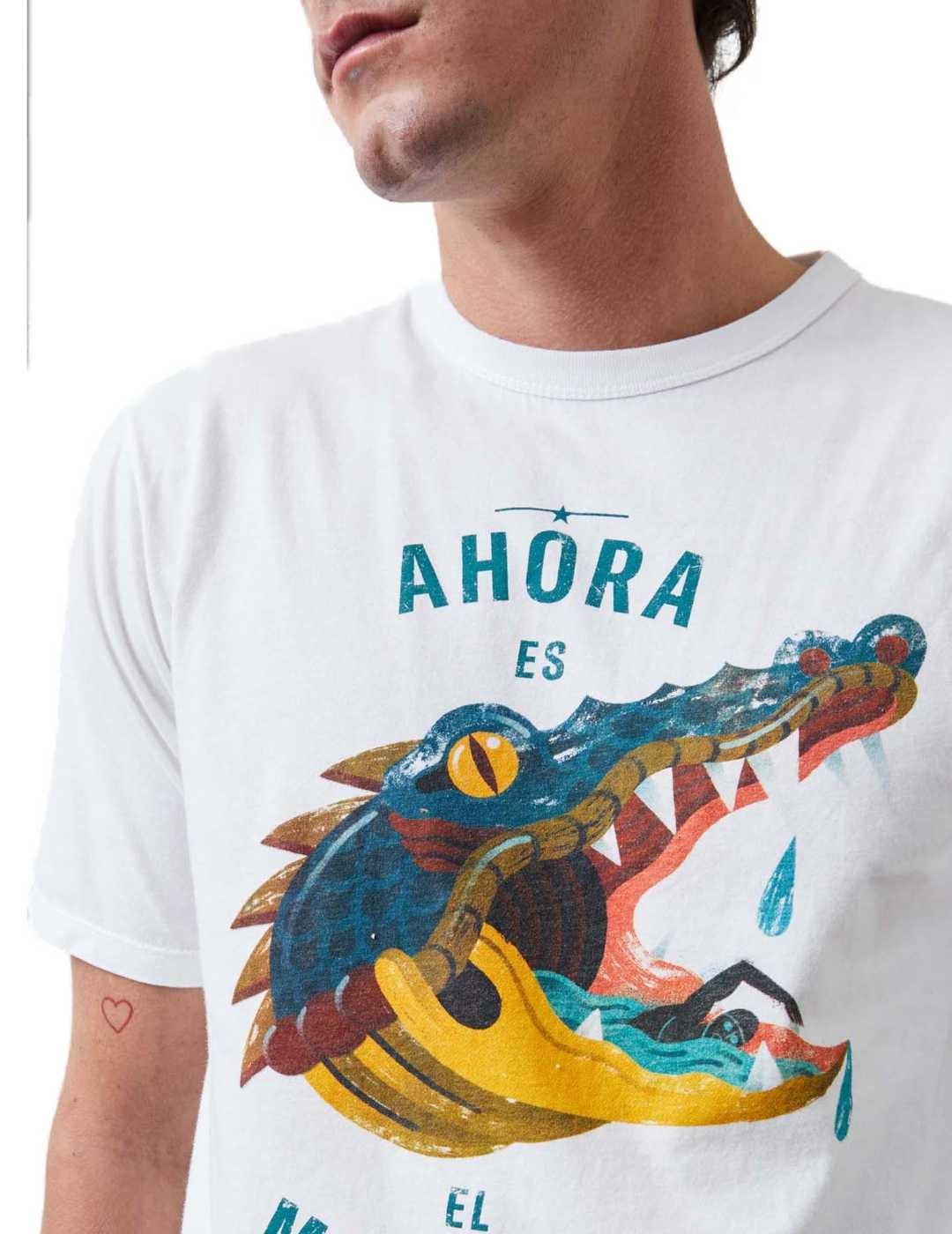 Camiseta Altonadock blanco cocodrilo manga corta para hombre