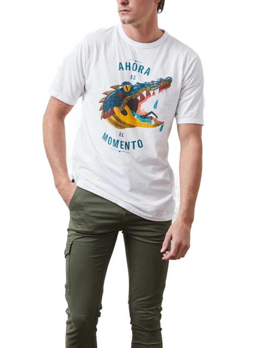 Camiseta Altonadock blanco cocodrilo manga corta para hombre