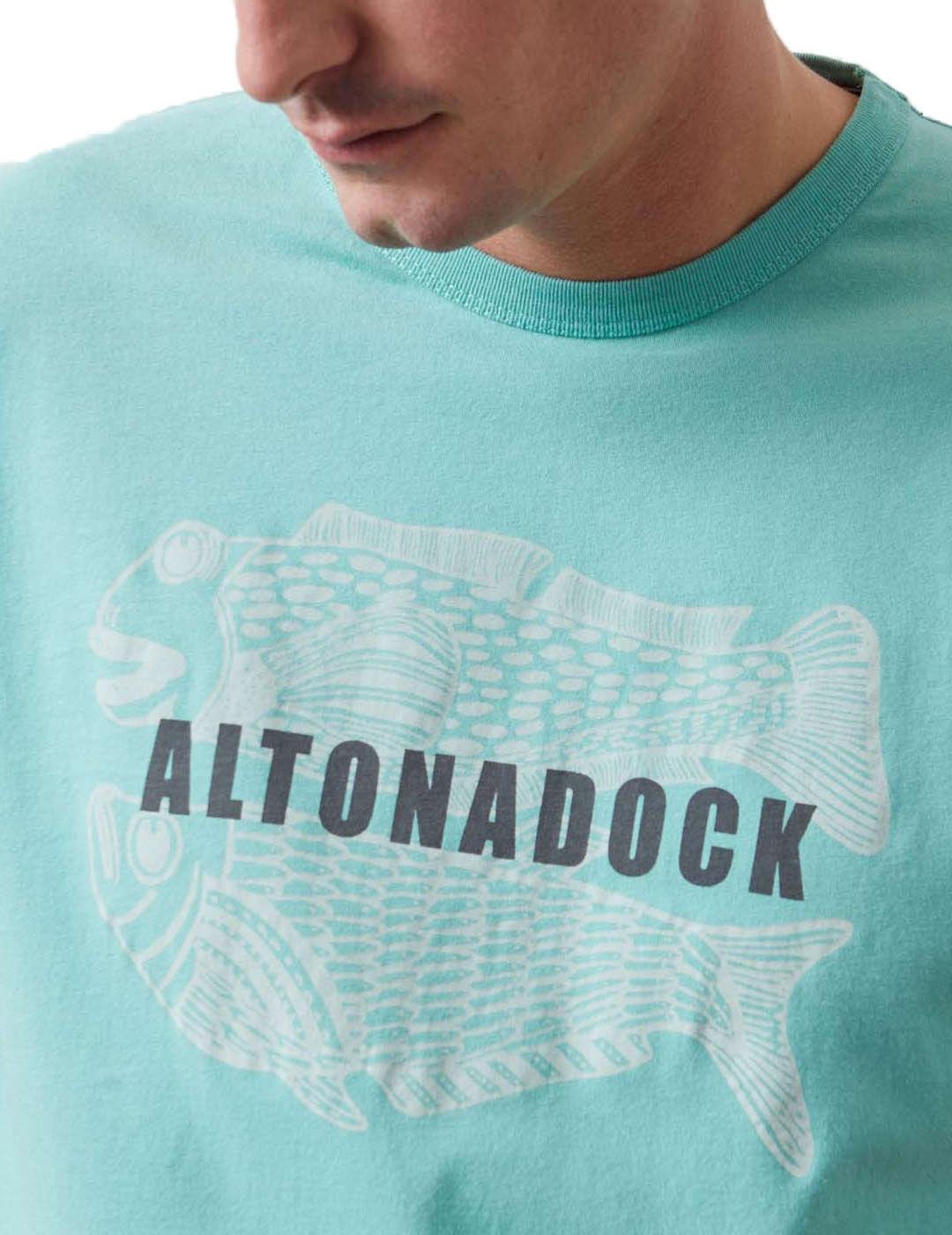 Camiseta Altonadock aguamarina peces manga corta de hombre