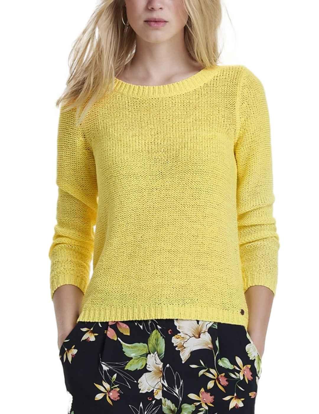 Jersey Only Geena amarillo calado para mujer