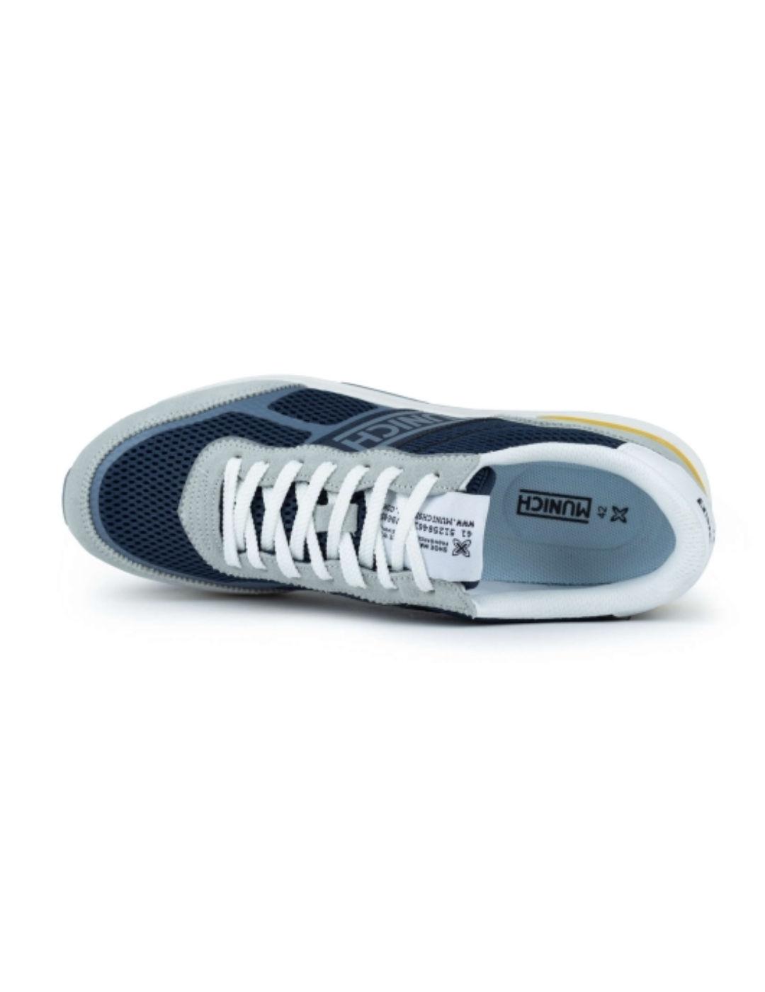 Zapatillas Munich Corsa gris, amarillo y azul para hombre