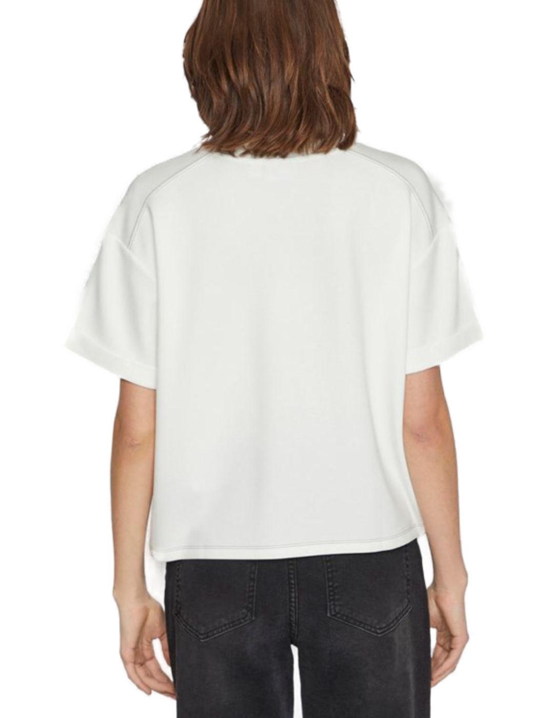 Camiseta Vila Karena blanco manga corta para mujer
