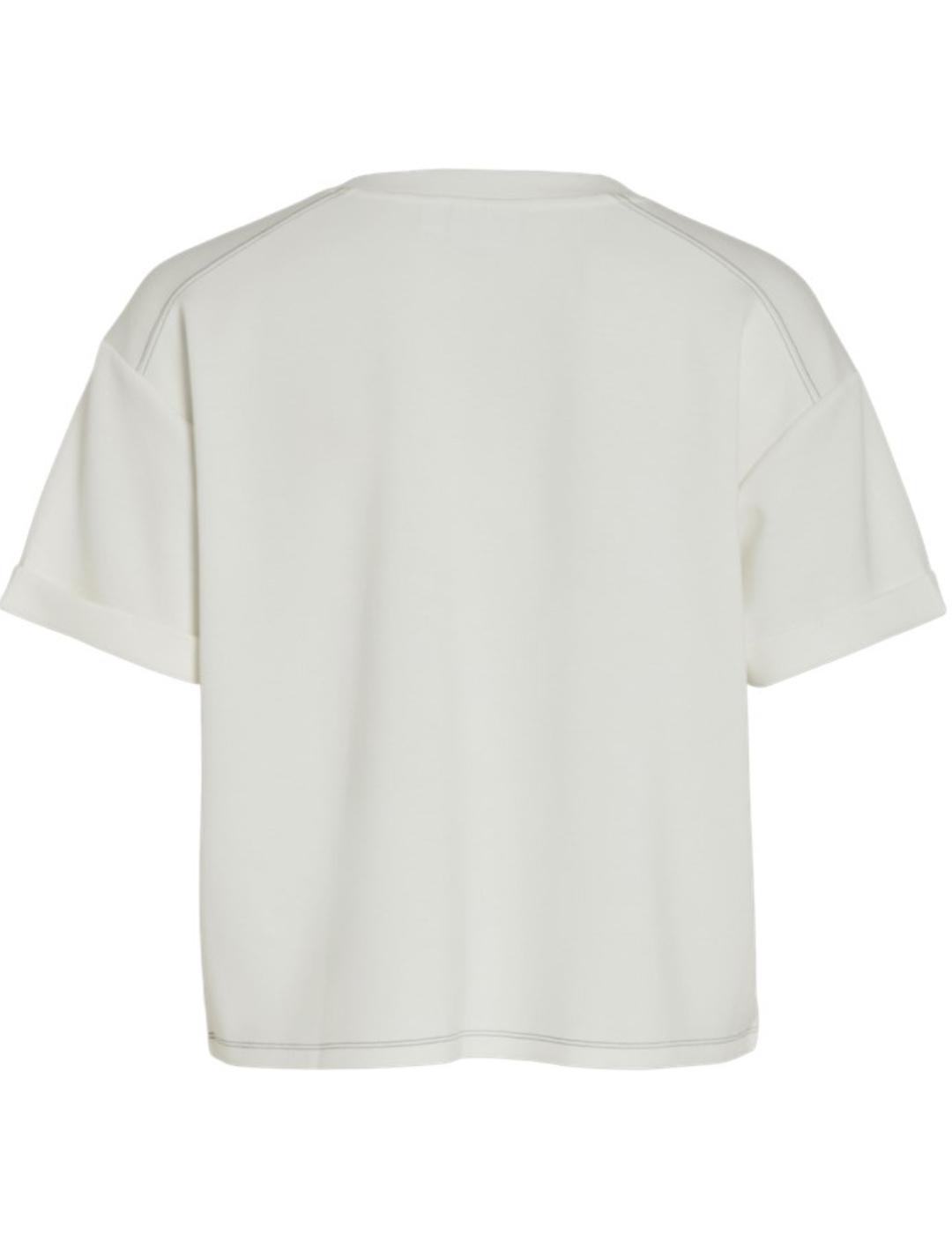 Camiseta Vila Karena blanco manga corta para mujer