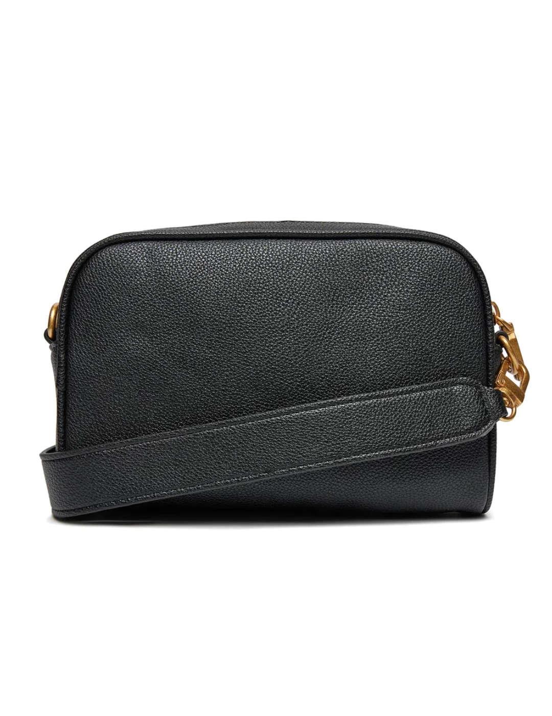 Bolso Guess Cosette negro detalles en dorado para mujer