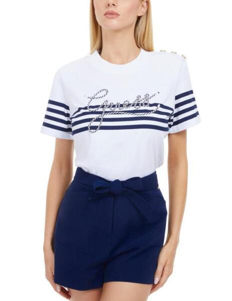 Camiseta Guess Marina blanco marinero para mujer