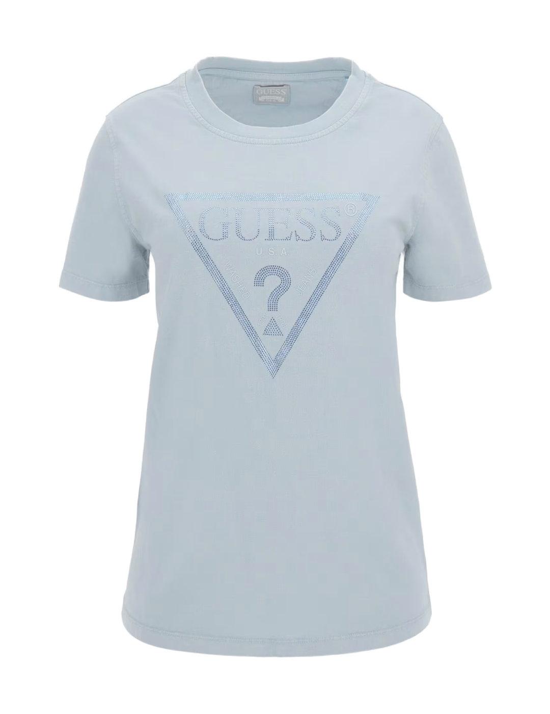 Camiseta Guess Vintage azul celeste manga corta para mujer