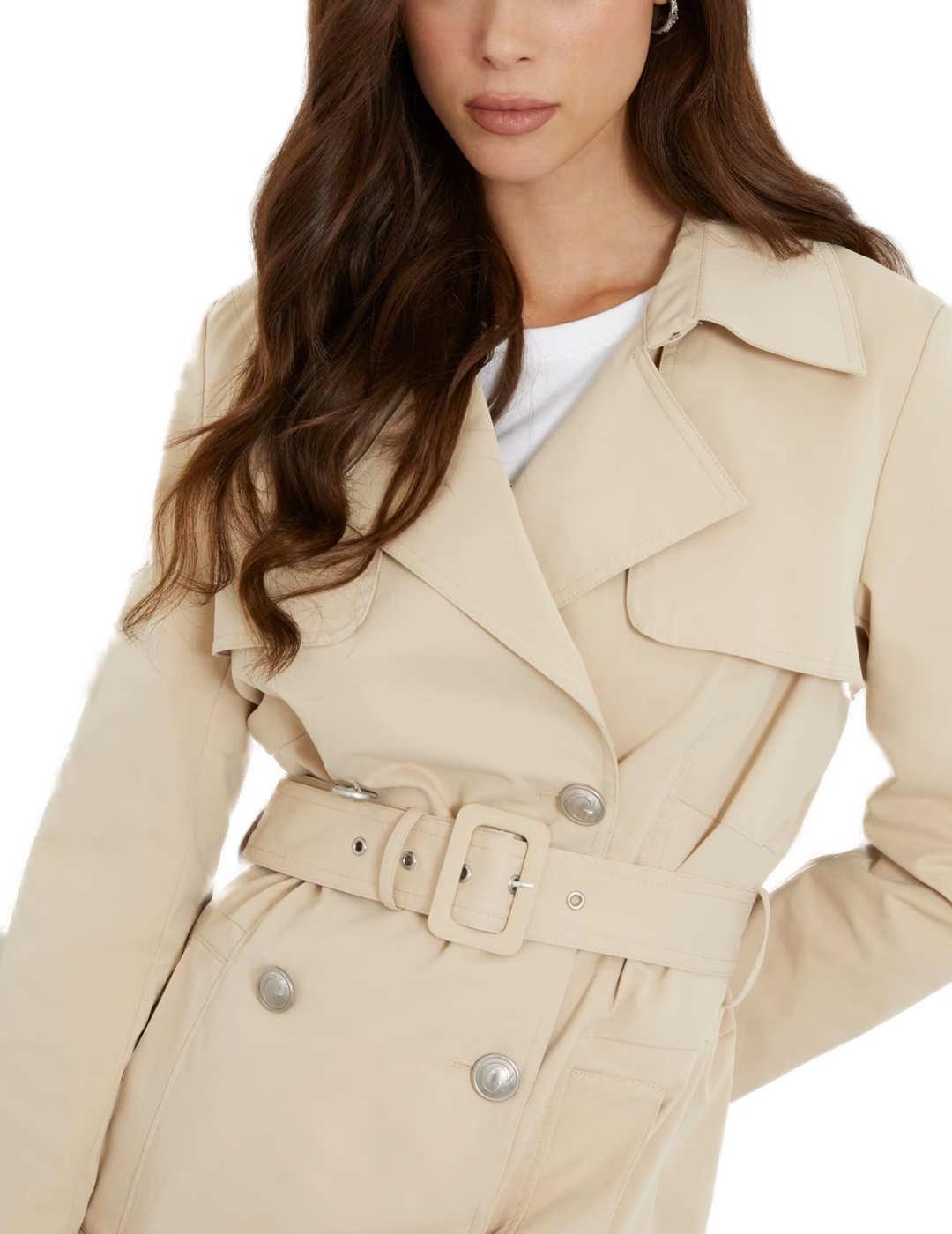 Trench Guess Asia beige con cinturón para mujer