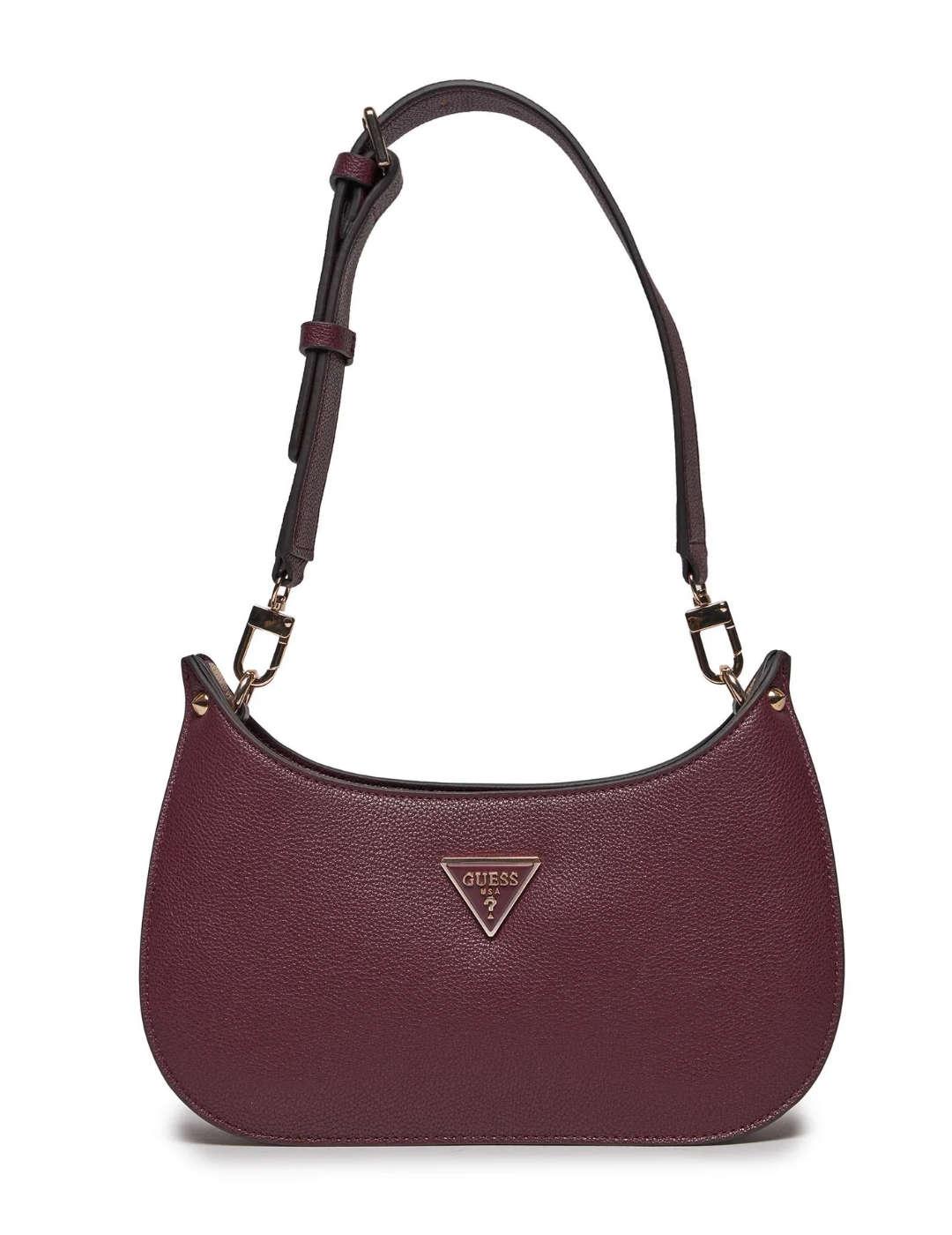 Bolso Guess Meridian granate con correa ajustable para mujer