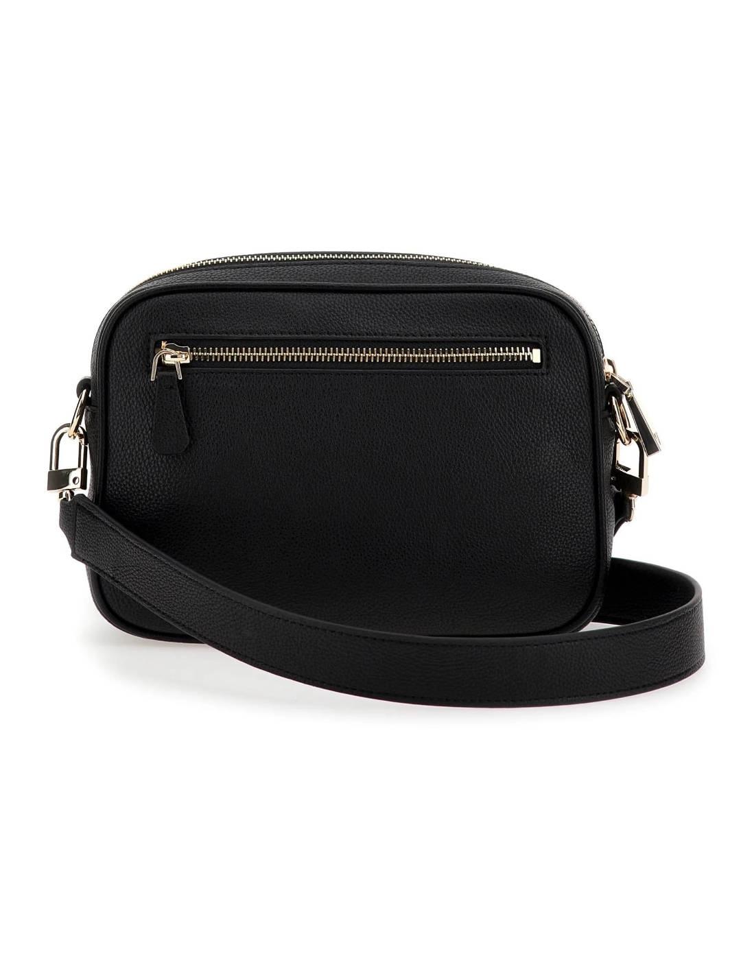 Bolso Guess Meridian negro bandolera y cremallera para mujer