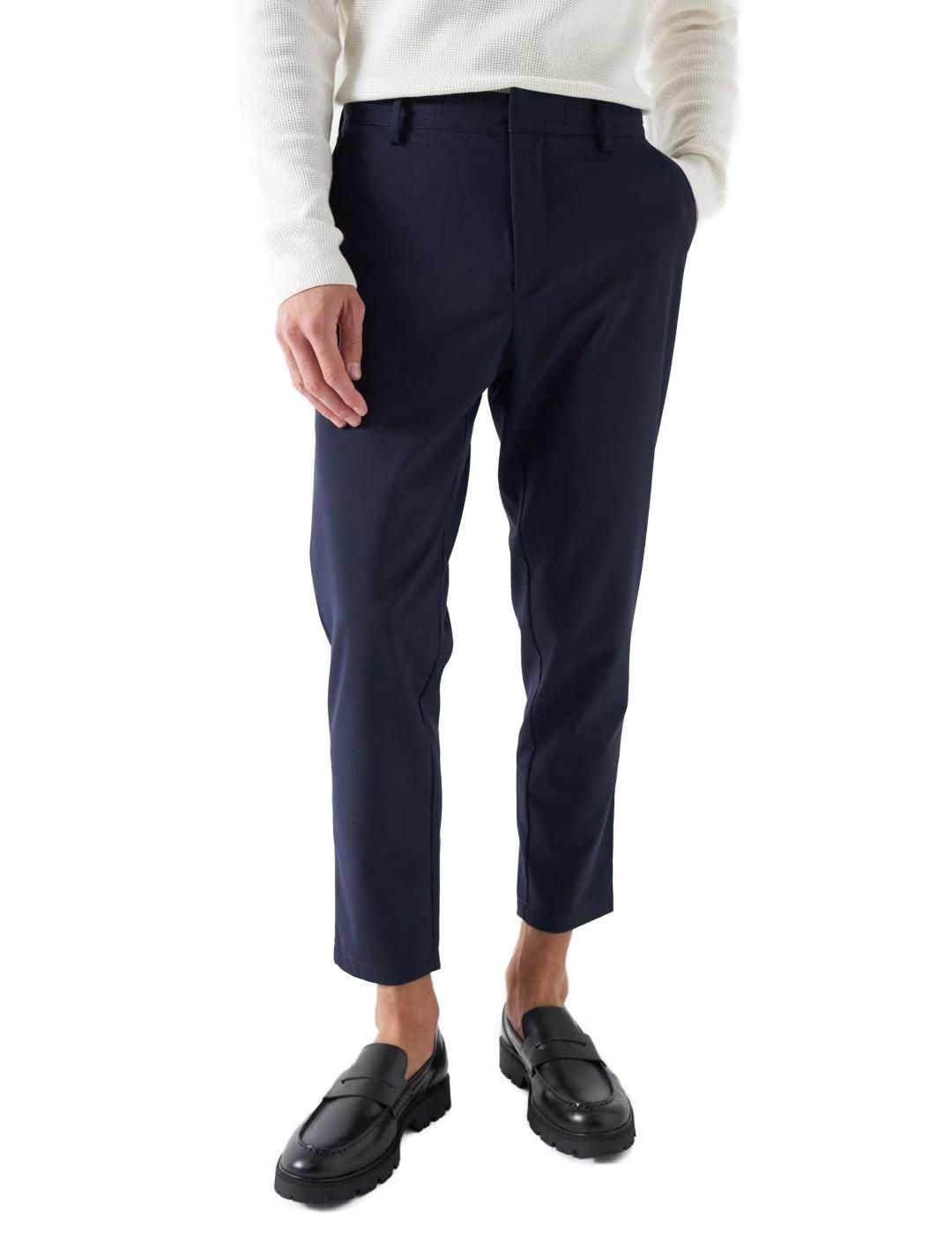 Pantalón Salsa chino marino con cordón ajustable de hombre