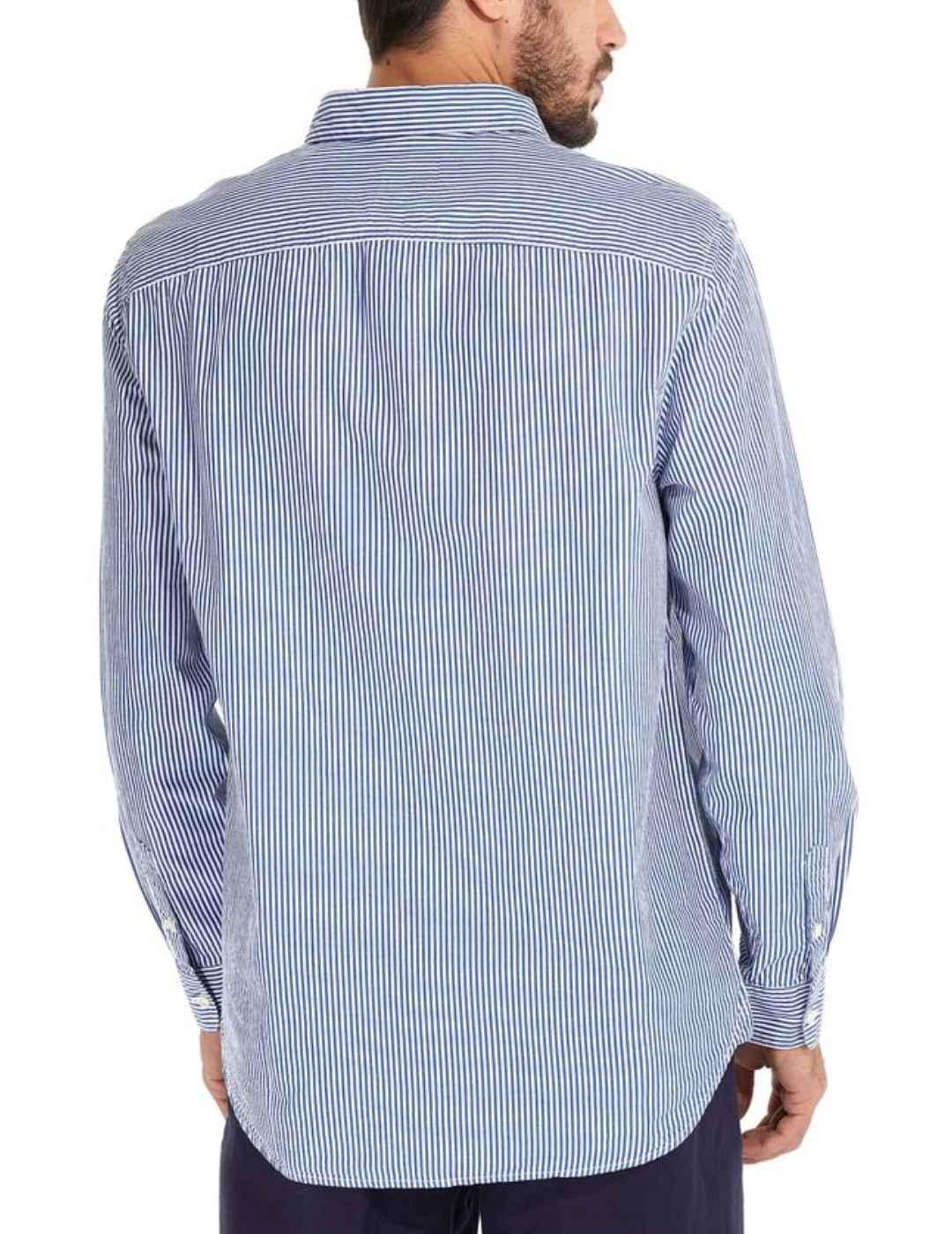 Camisa Guess Collins rayas blanco azul Regular fit de hombre